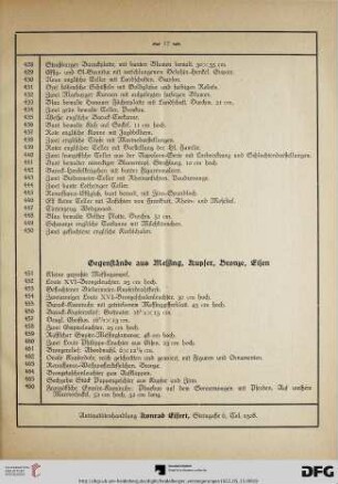 Gegenstände aus Messing, Kupfer, Bronze, Eisen (Nr. 451-490)
