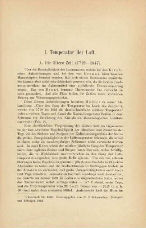 I. Temperatur der Luft