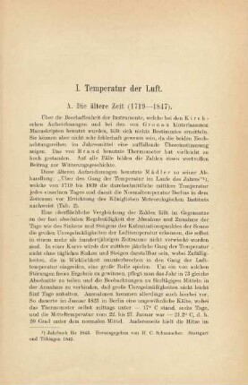 I. Temperatur der Luft