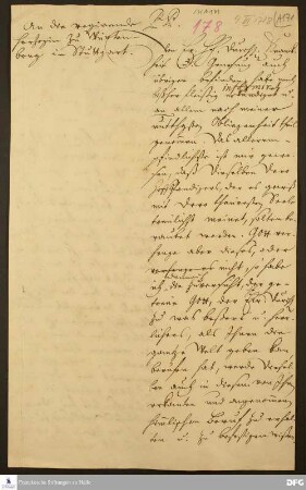 Brief von August Hermann Francke an Johanna Elisabeth v. Württemberg.