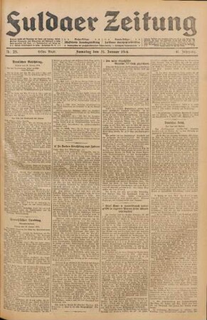 Ausgabe vom Samstag, den 31. Januar 1914.
