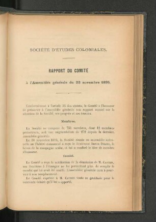 Rapport Du Comité.
