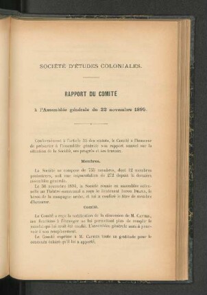 Rapport Du Comité.