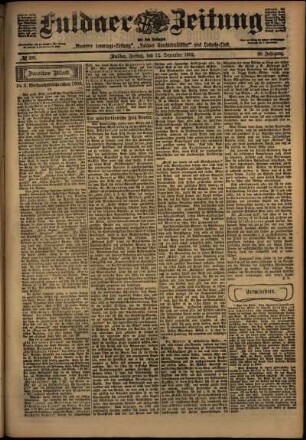 Zweite Ausgabe vom Freitag, den 12. Dezember 1902.