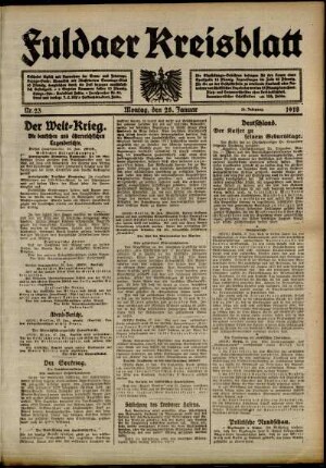 Ausgabe vom Montag, den 28. Januar 1918.