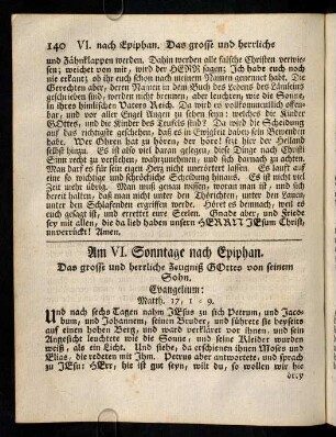 140-151, Am VI. Sonntage nach Epiphan.