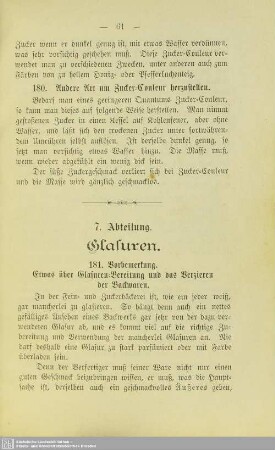 7. Abteilung. Glasuren