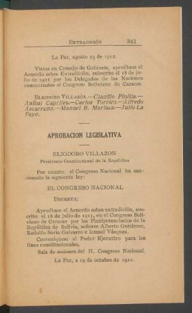 Aprobación legislativa