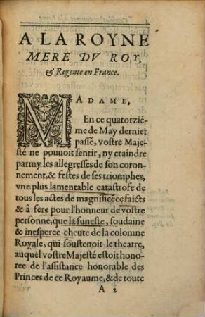 Consolation envoyee à la royne mere du roy et regente en France