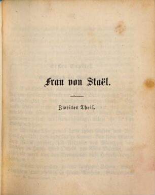 Frau von Staël : biographischer Roman, 2