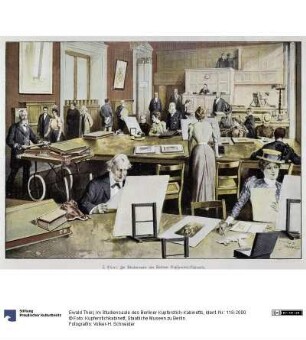 Im Studiensaale des Berliner Kupferstich-Kabinetts
