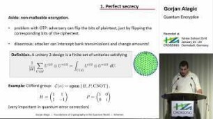 CROSSING Winter School 2016: Quantum Encryption