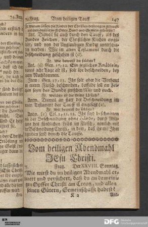Vom heiligen Abendmahl.