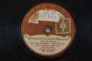 Wie eiskalt ist dieses Händchen : Arie des Rudolf aus "Die Bohême", I. Akt / (Puccini)