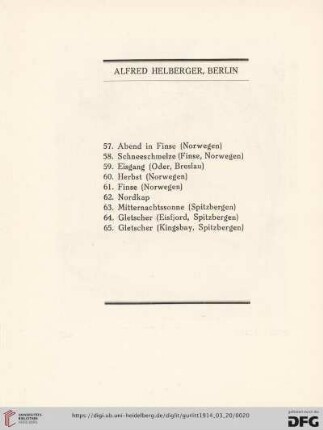 Alfred Helberger (Nr. 57-74)