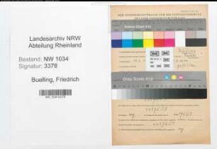 Entnazifizierung Friedrich Buelling , geb. 10.03.1913 (Oberfeldwebel)