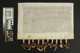 Gundheim: Öffnungsbrief Sifrids v. Oberstein, Dieterich Kolben v. Boparten, Heinrich Kemerer von Worms Ritter, Crystine v. Meckenheim, desselben H...