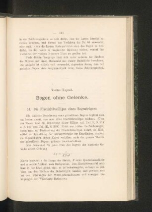 Viertes Kapitel. Bogen ohne Gelenke.