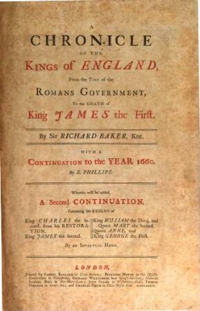 A chronicle of the Kings of England