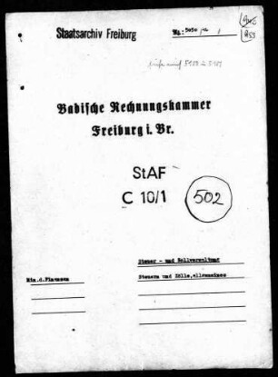 Steuer- und Zollverwaltung; Allgemeines