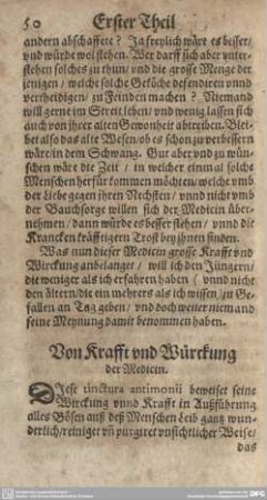 Von Krafft und Würckung der Medicin.