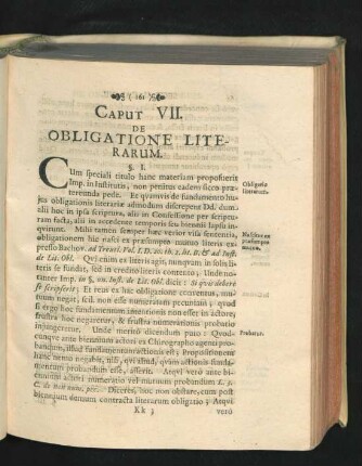 Caput VII. De Obligatione Literarum.