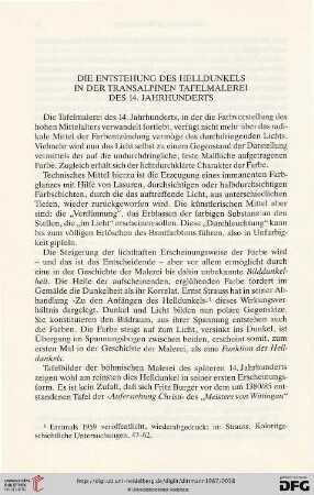 Die Entstehung des Helldunkels in der transalpinen Tafelmalerei des 14. Jahrhunderts