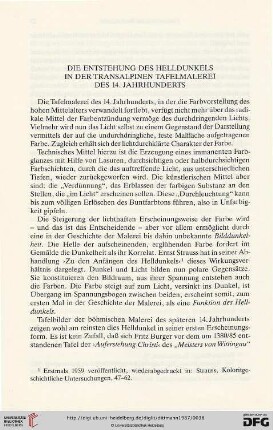 Die Entstehung des Helldunkels in der transalpinen Tafelmalerei des 14. Jahrhunderts
