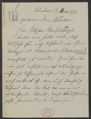 Brief an Ludwig Strecker an B. Schott's Söhne : 07.05.1913
