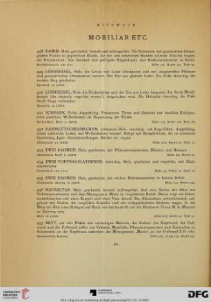 Mobiliar etc. (Nr. 448-478)