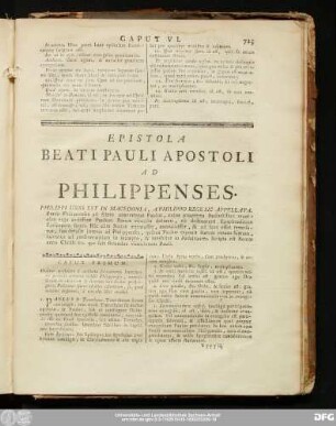 Epistola Beati Pauli Apostoli Ad Philippenses.