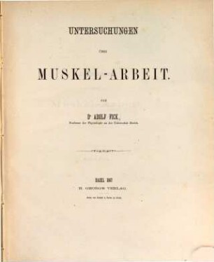 Untersuchungen über Muskel-Arbeit