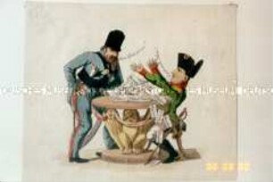 Universal-Monarchie: Karikatur auf Napoleons Niederlage in Russland