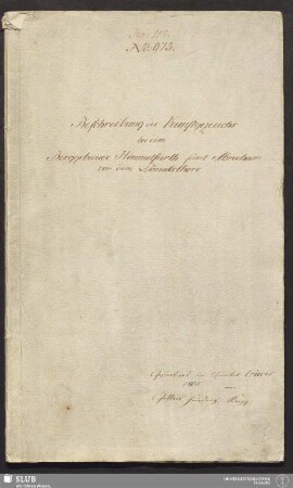 Beschreibung des Kunstgezeuchs bei dem Berggebaeude Himmelfarth samt Abraham vor dem Donatsthore - 17.6880 4.