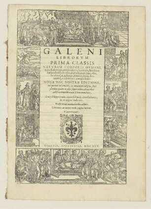Titelseite "Galeni Librorum prima classis"
