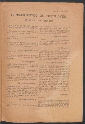 Pensamientos de Beethoven : Sobre música [y] sobre crítica