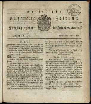52tes Stueck, Mitwochen, den 2. Mai 1810