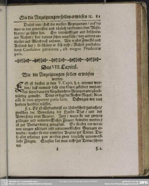 Das VIII. Capitel. Wie die Anzeigungen sollen erwiesen werden