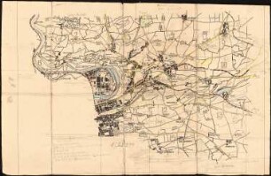 Bebauungsplan Prag und Umgebung Projekt I, nordöstliche Region. Kosinka (Praze Libni): Übersichtskarte 1:25000 zu den Katasterkarten