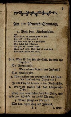 Am 1ten Advents-Sonntage. - Am vierten Advents-Sonntage.