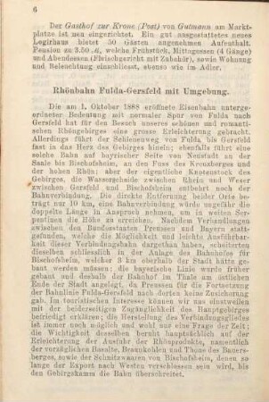 Rhönbahn Fulda-Gersfeld mit Umgebung.
