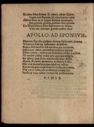 Apollo Ad Sponsum.