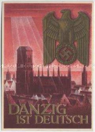 WHW-Postkarte zum deutschen Überfall auf Polen