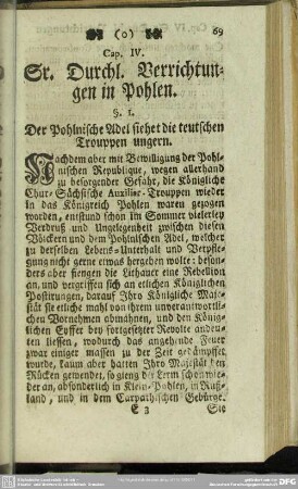 Cap. IV. Sr. Durchl. Verrichtungen in Pohlen