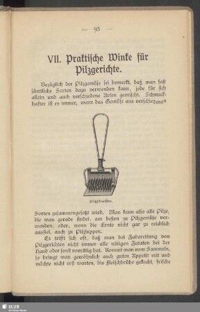 VII. Praktische Winke für Pilzgerichte