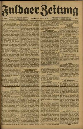 Ausgabe vom Freitag, den 13. August 1920.