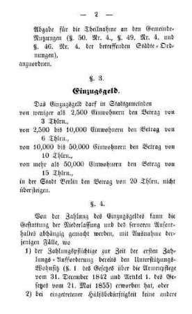 Einzugsgeld