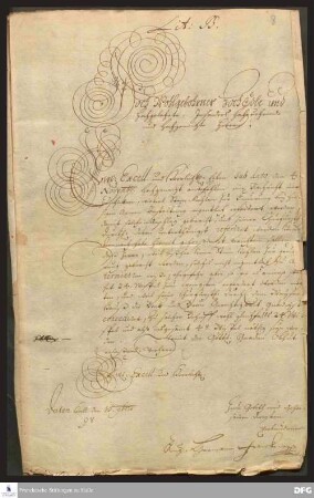 Brief von August Hermann Francke an [Daniel Ludolf von Danckelmann, Johann Helfreich von Huss, Hans Jakob von Cratz und Landrentmeister von Pehne].