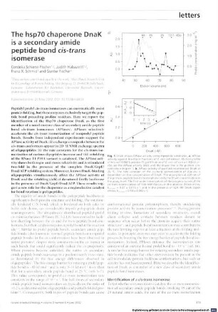 The hsp70 chaperone DnaK is a secondary amide peptide bond cis-trans isomerase