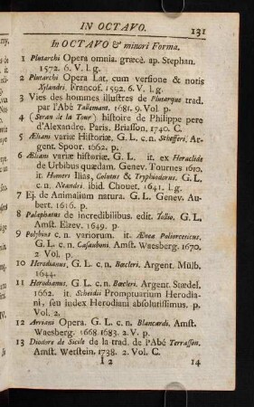 131-161, In Octavo & minori Forma
